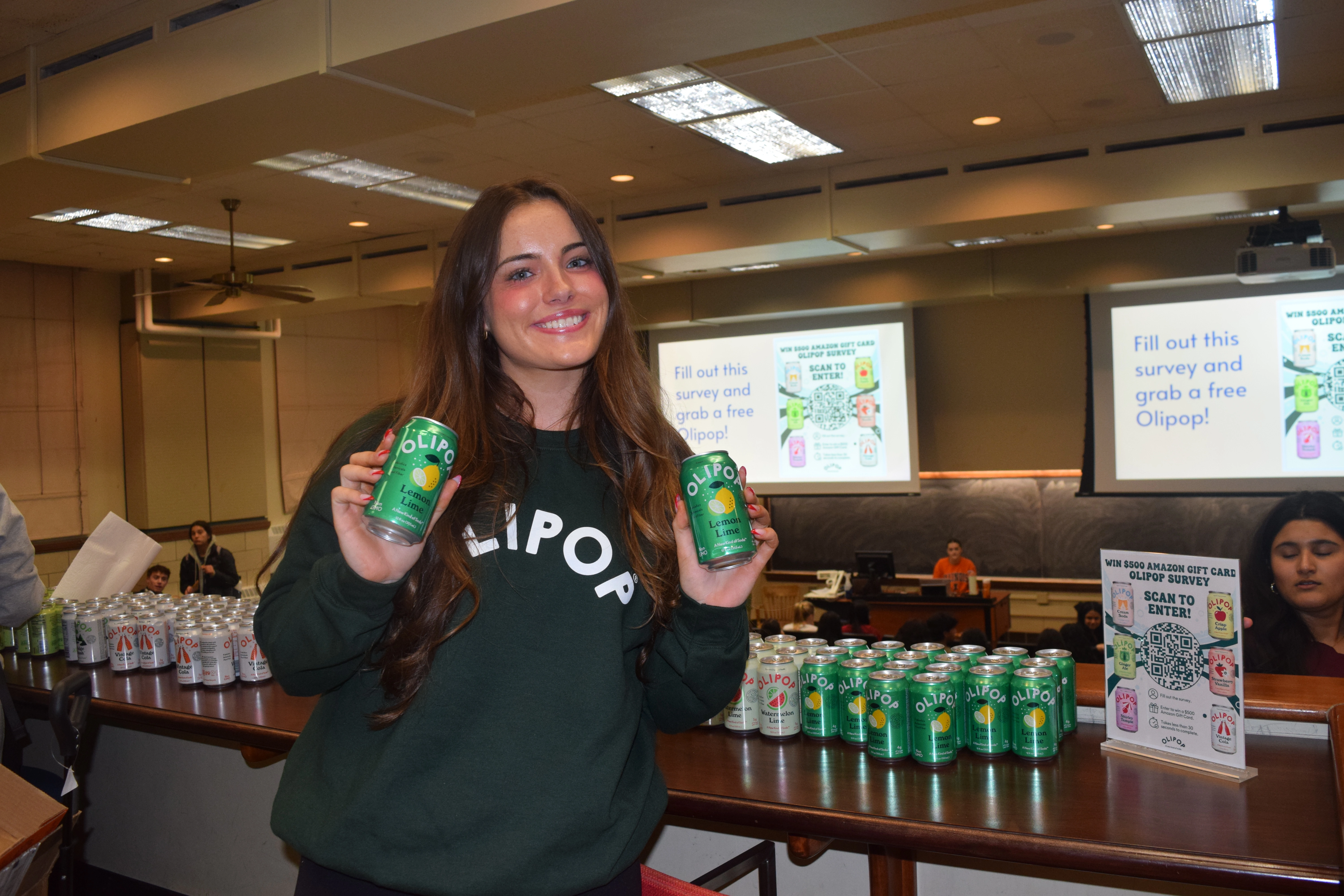 Campus Brand Ambassador activating a CPG sampling event.
